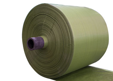 China Moisture Proof Woven Polypropylene Roll , UV Inhibitor Green Offset Print Woven Poly Fabric supplier