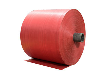 China Red Polypropylene Woven Fabric Roll For PP Woven Bags / Sacks Breathable Anti Pull supplier