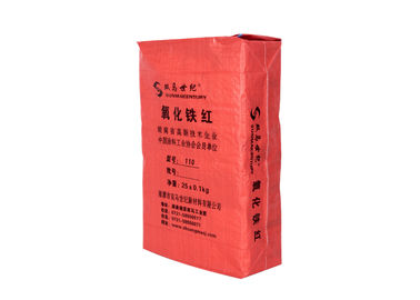 China Cement Paper Valve Sealed Plastic Storage Bags , Kraft Paper PP Woven Plastic Gusseted Bags supplier