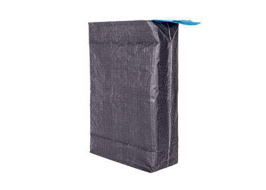China Black PP Laminated Poly Gusseted Bags , Block Bottom Woven Valve Side Gusset Bag supplier
