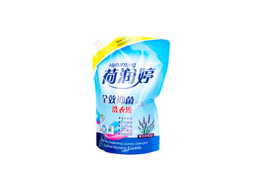 China OPP Film Coted Laundry Detergent Bag , Heat Sealing Stand Up Pouch With Spout supplier