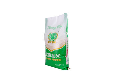 China Double Printing PP Woven Rice Packaging Bags with Clear Window Sewing Thread supplier