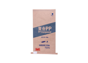 China Food Grade Multiwall Paper Bags Stand Up Pouch Heat Sealing Single / Double Stitched supplier