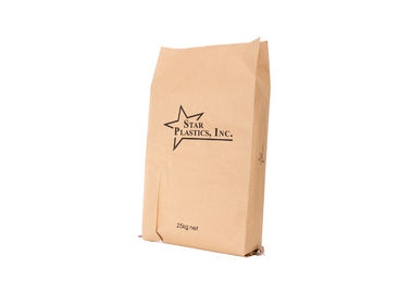 China Waterproof Custom Printed Bags , PP Woven Kraft Paper Food Bags Single / Double Fold supplier
