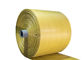 Yellow Pp Woven Fabric With 700D - 1000D Single / Double Fold Sewn Bottom supplier